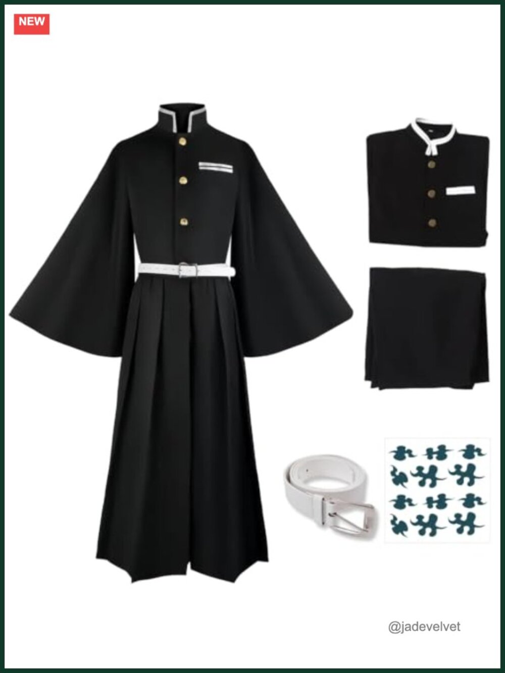 Anime Cosplay 4-Piece Kimono Costume Set with Cloak for Halloween